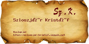 Szloszjár Kristóf névjegykártya