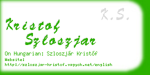 kristof szloszjar business card