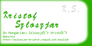 kristof szloszjar business card